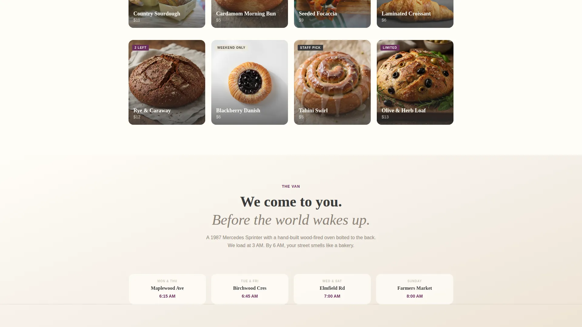 Mobile Bakery Landing Page Template with Countdown Timer