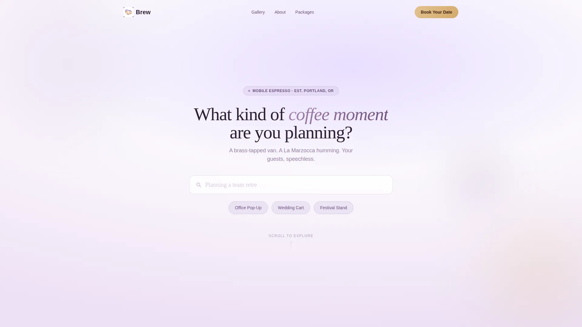 Mobile Café Landing Page Template | Lavender Dream