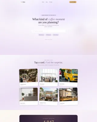 Mobile Café Landing Page Template | Lavender Dream