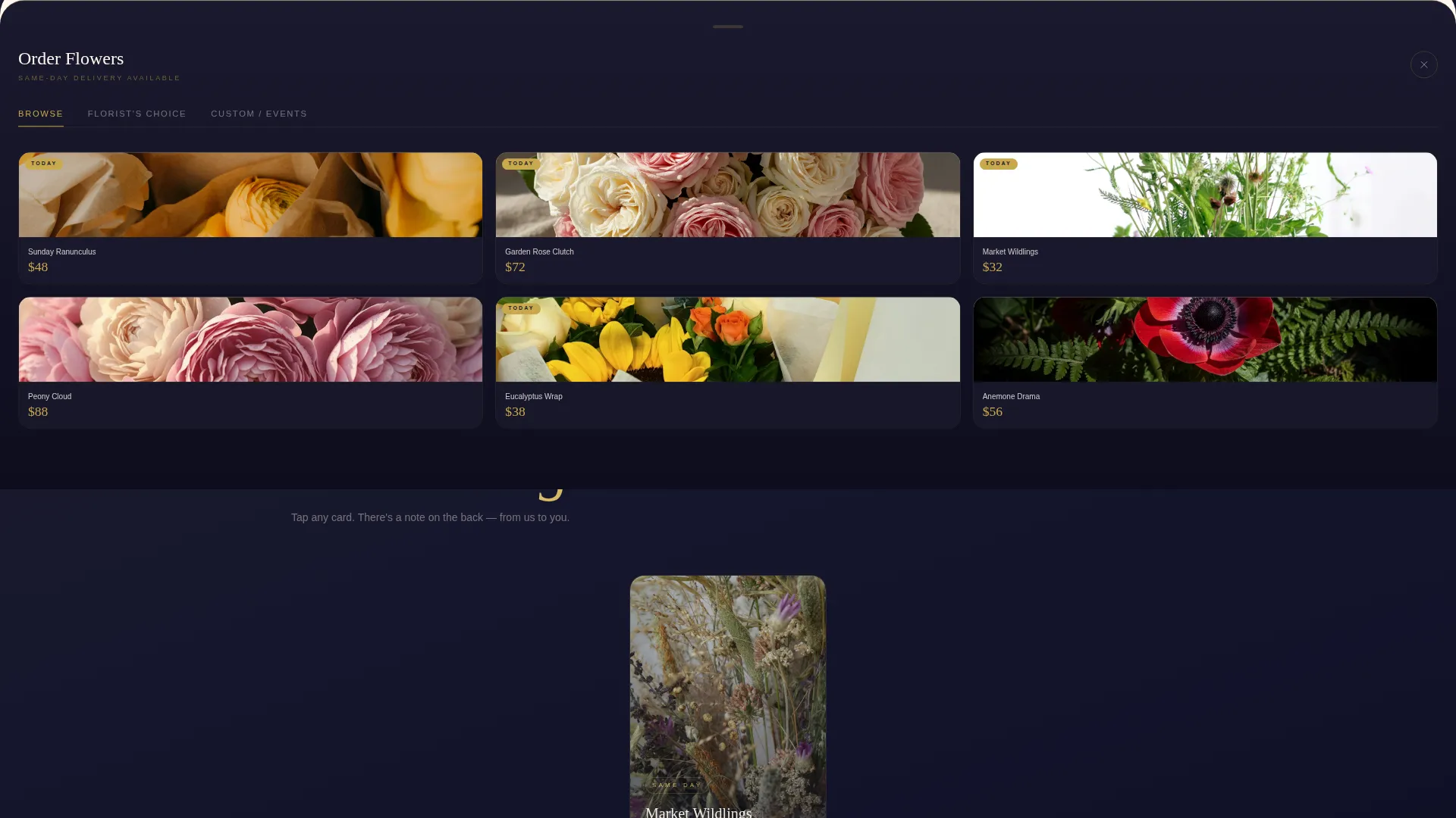 Luxurious Mobile Florist Landing Page Template