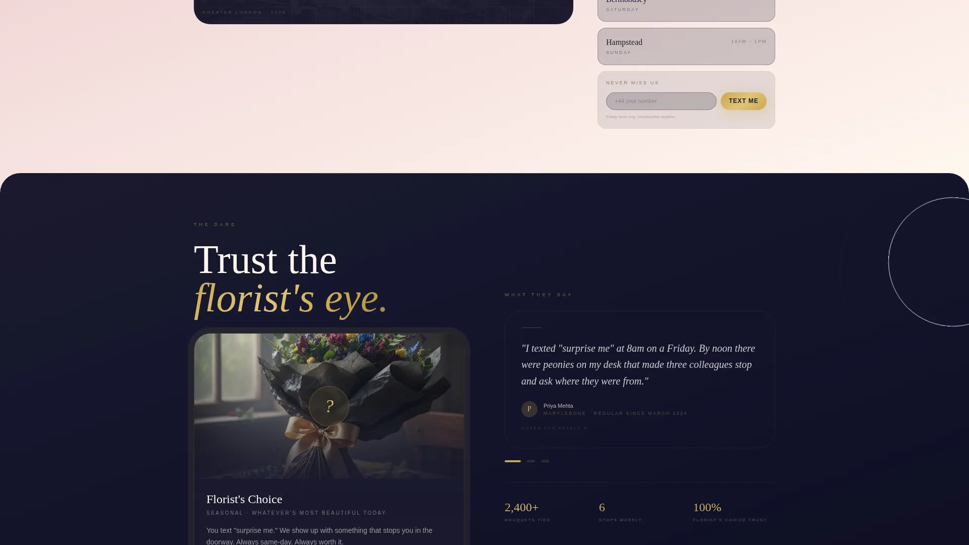 Luxurious Mobile Florist Landing Page Template