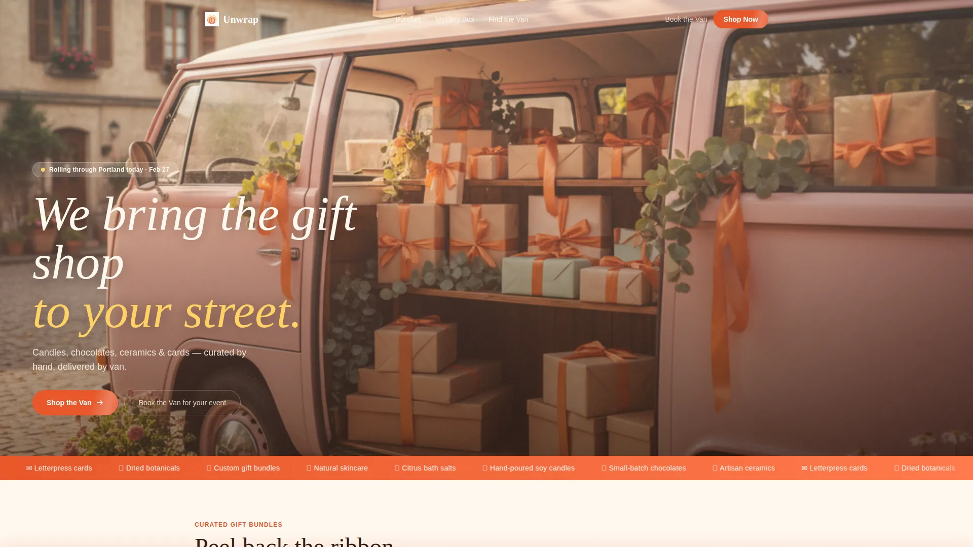 Mobile Gift Shop Landing Page Template