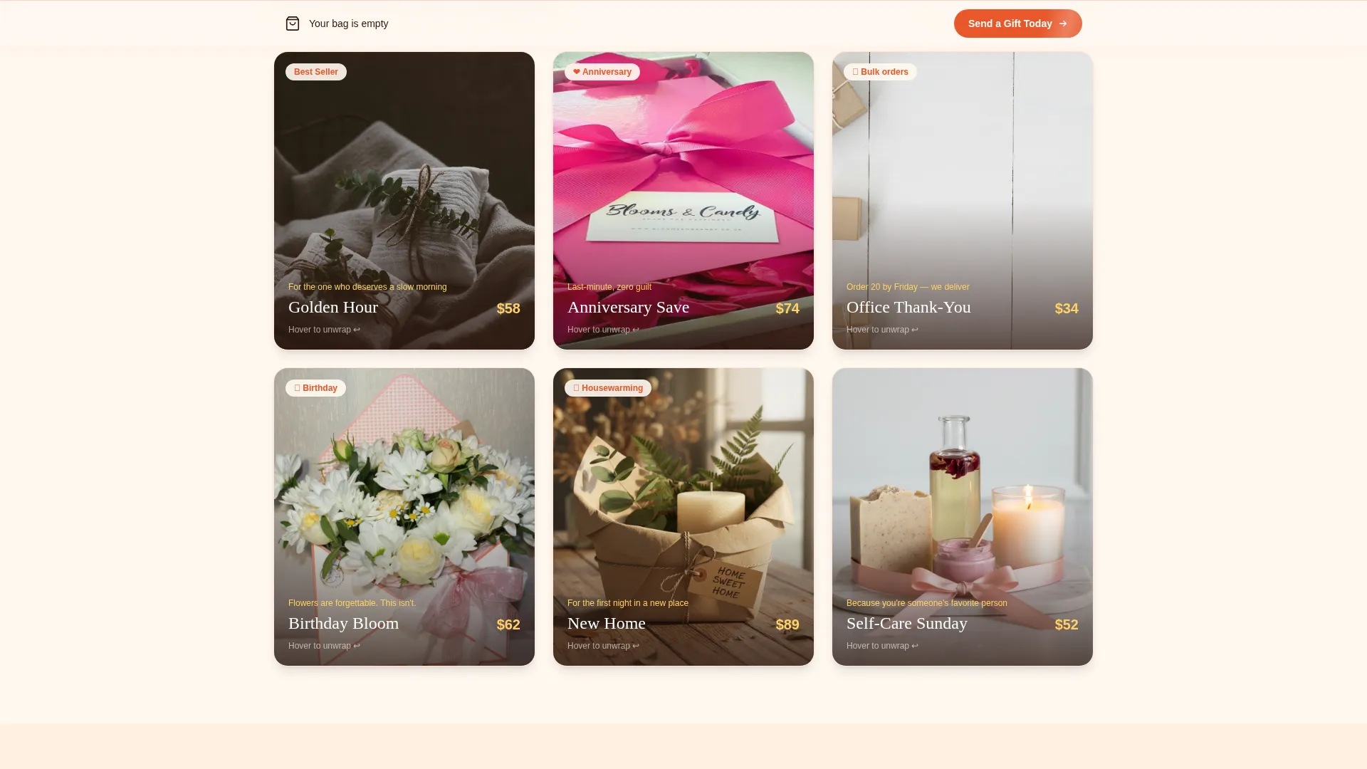 Mobile Gift Shop Landing Page Template