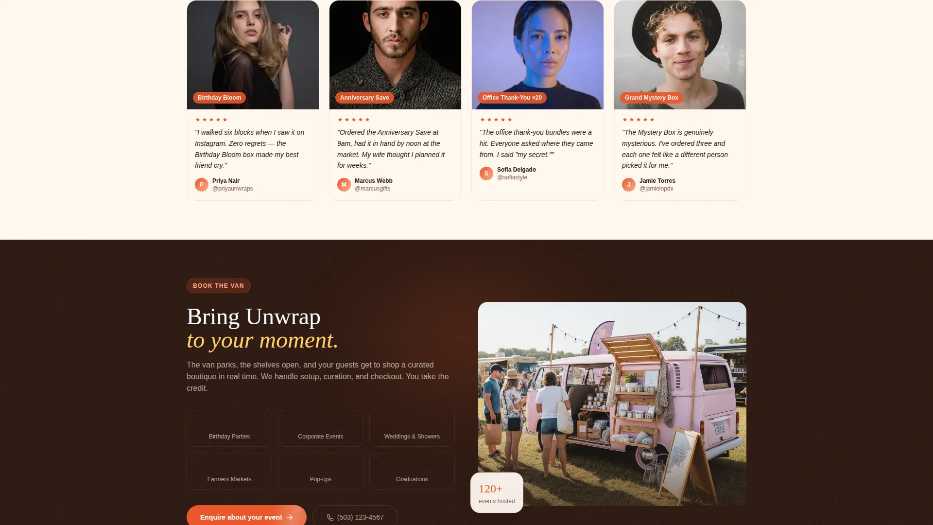 Mobile Gift Shop Landing Page Template