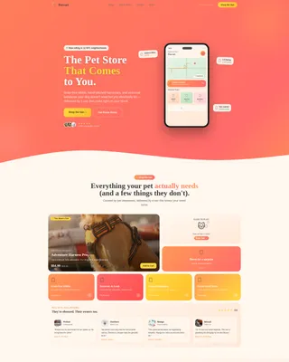 Mobile Pet Shop Bento Grid Landing Page Template