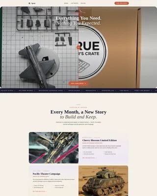 Seasonal Model Kits Subscription Box Landing Page
