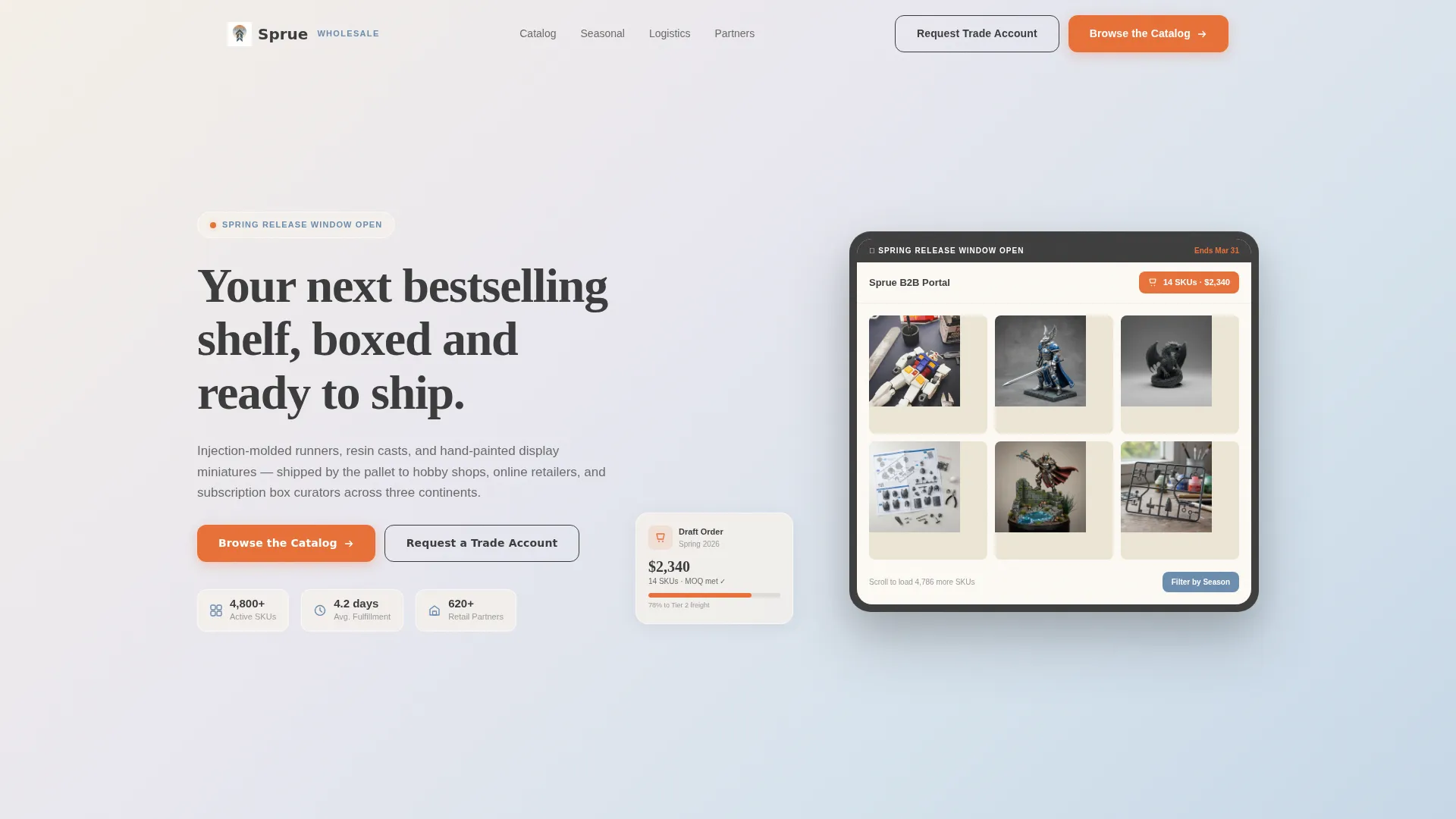 Wholesale Miniatures B2B Landing Page Template