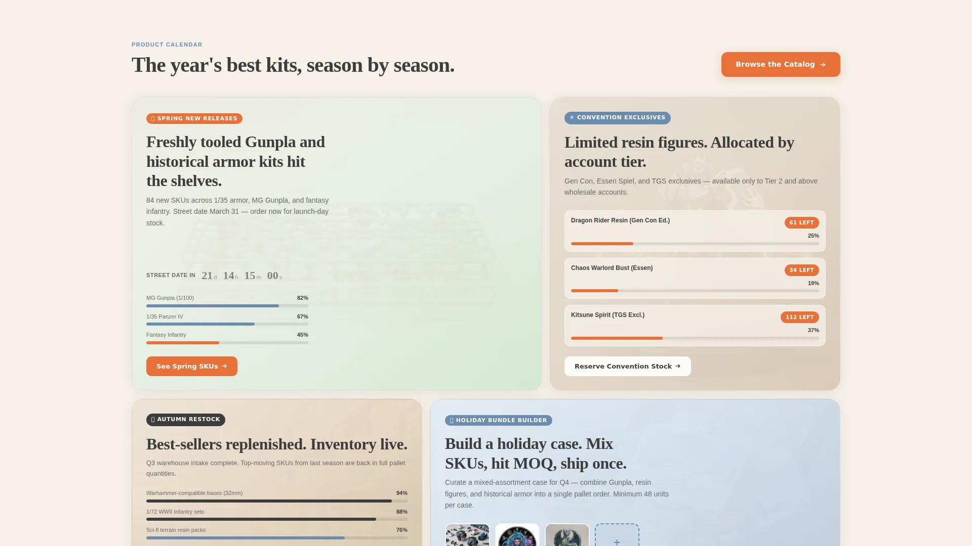 Wholesale Miniatures B2B Landing Page Template