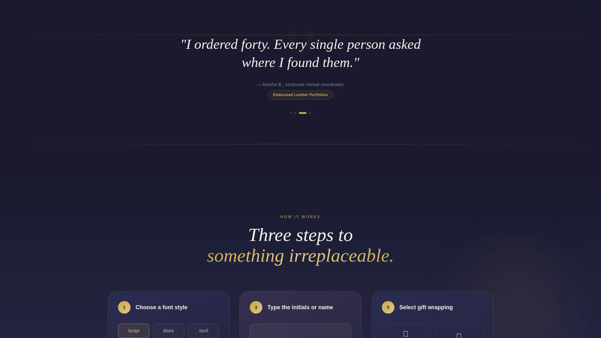 Monogrammed Gifts Landing Page Template