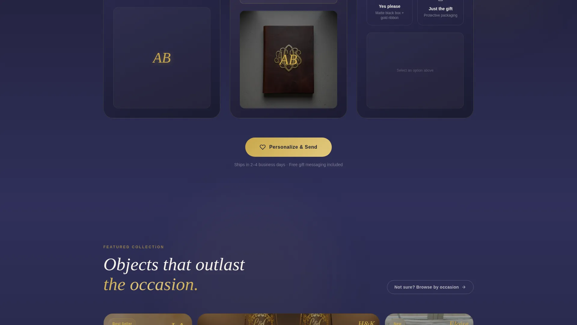 Monogrammed Gifts Landing Page Template