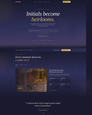 Monogrammed Gifts Landing Page Template