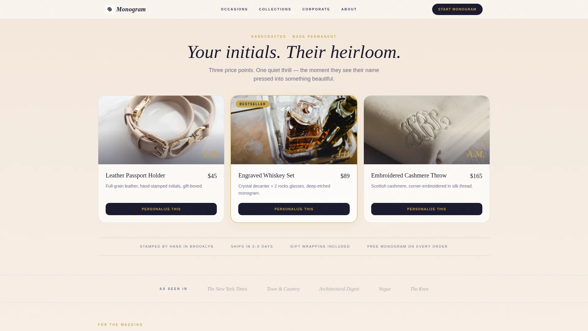 Personalized Gifts Bento Grid Landing Page Template