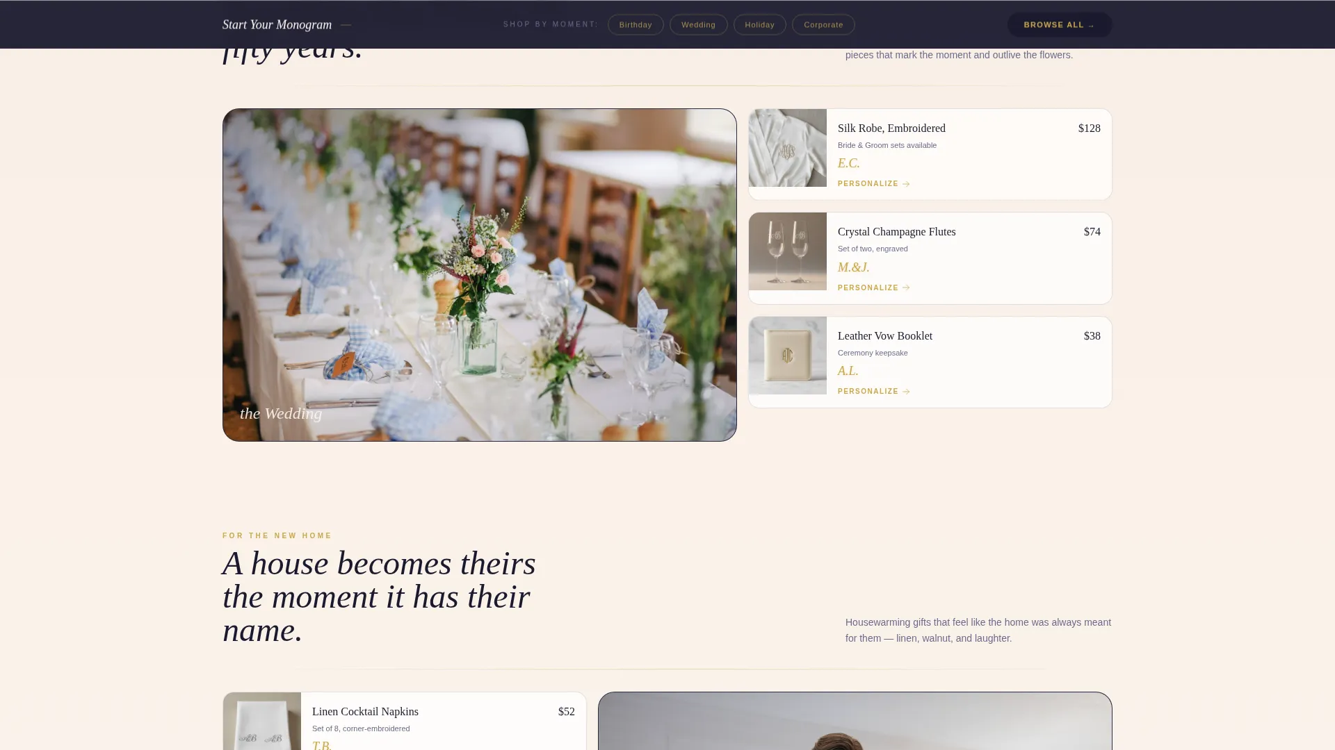 Personalized Gifts Bento Grid Landing Page Template