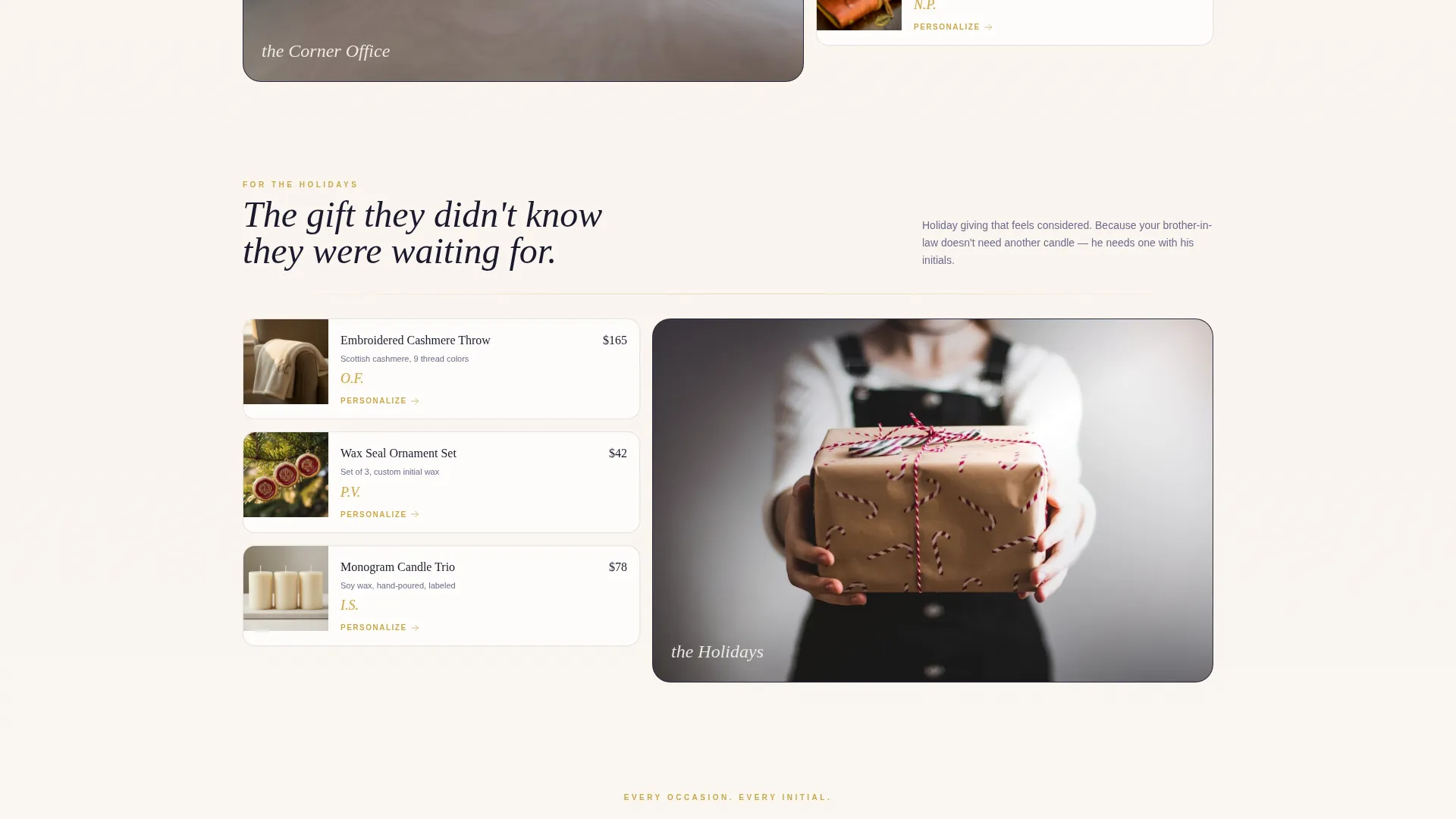 Personalized Gifts Bento Grid Landing Page Template