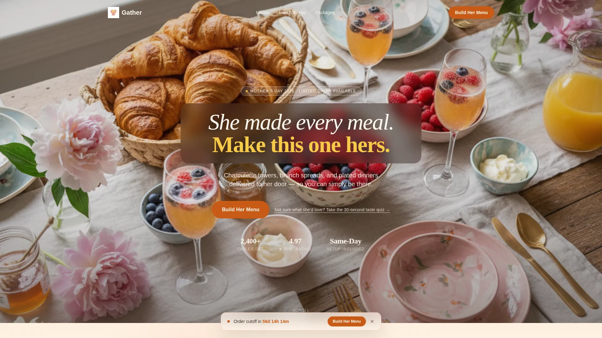 Mother's Day Catering Landing Page Template