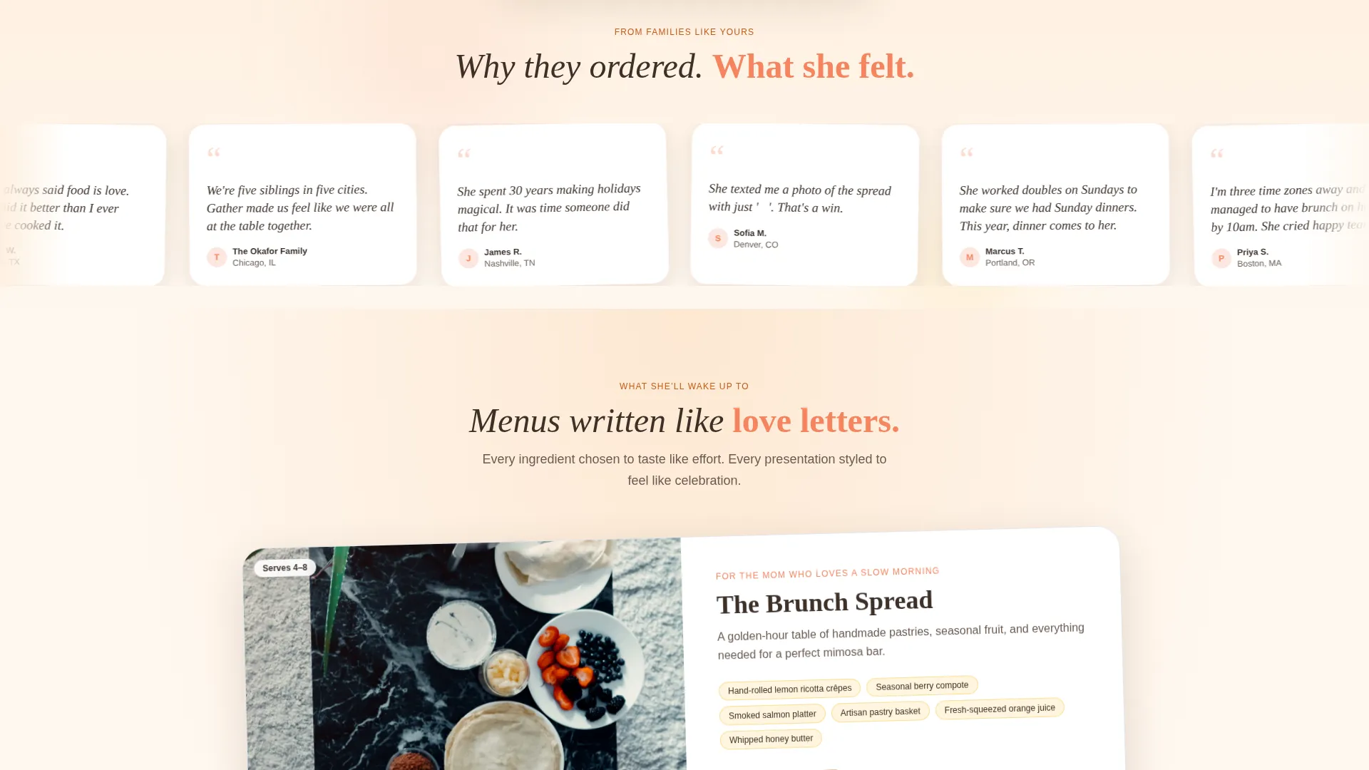 Mother's Day Catering Landing Page Template
