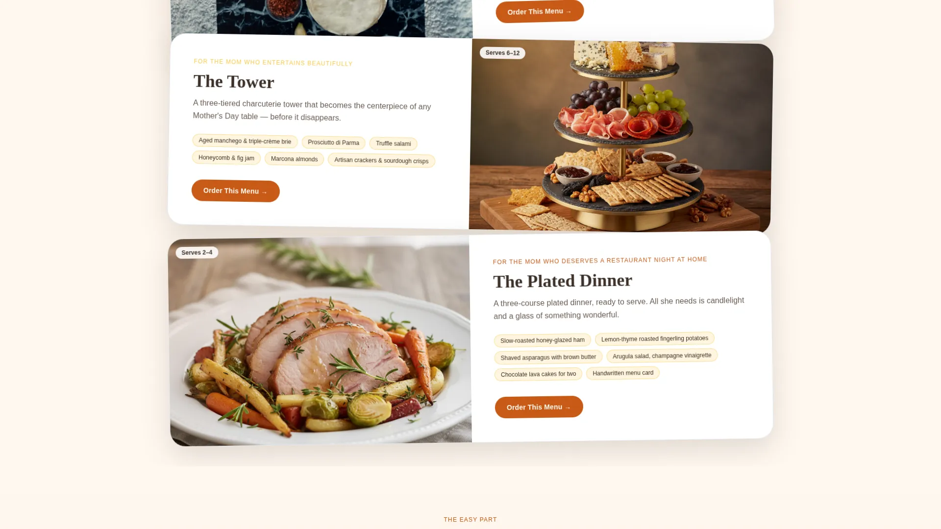 Mother's Day Catering Landing Page Template