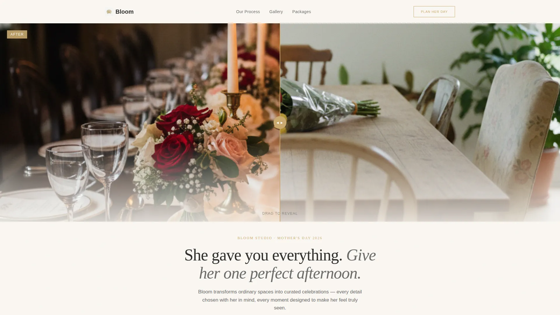 Elegant Mother's Day Event Planner Landing Page