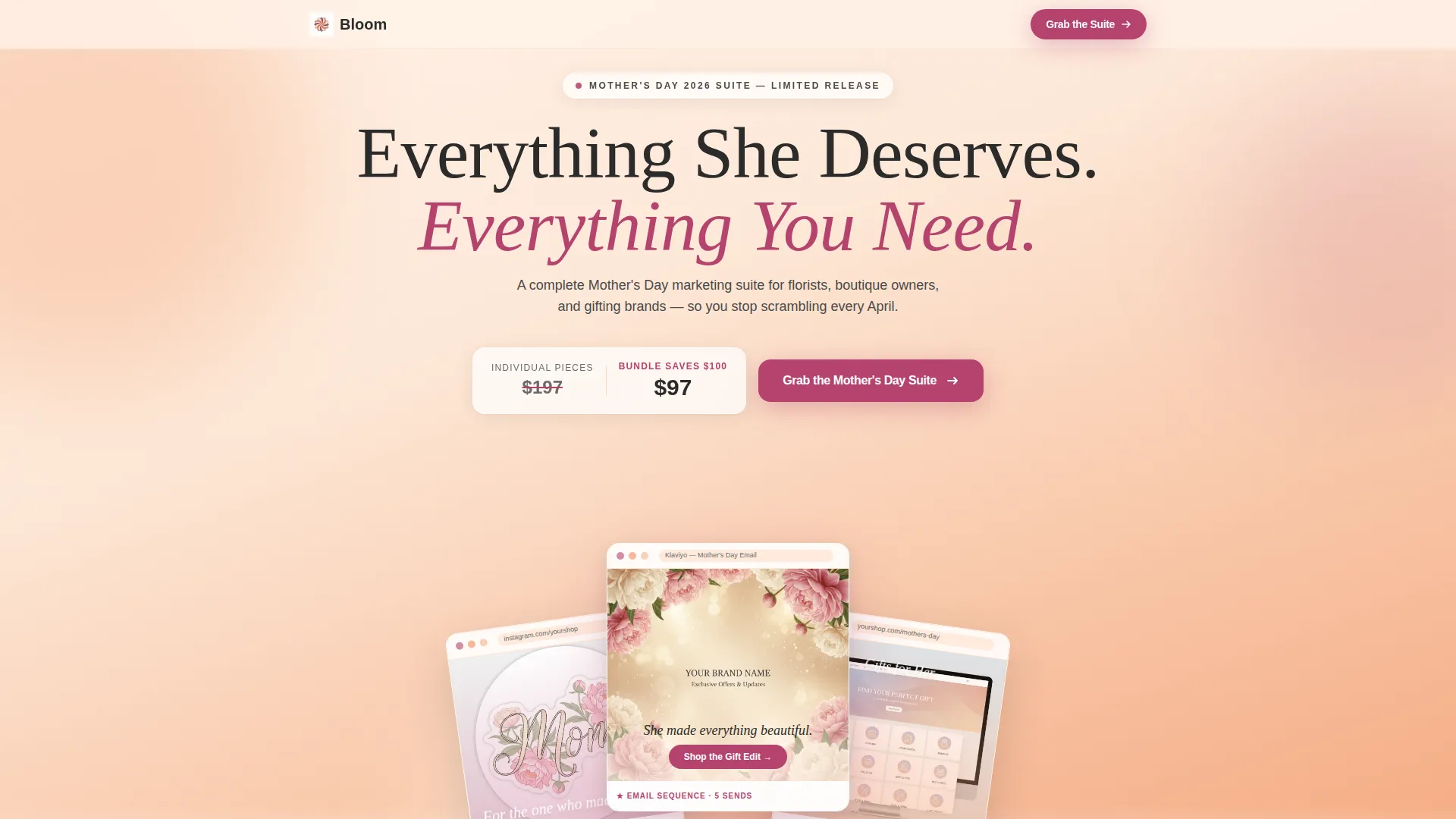 Mother's Day Marketing Landing Page Template