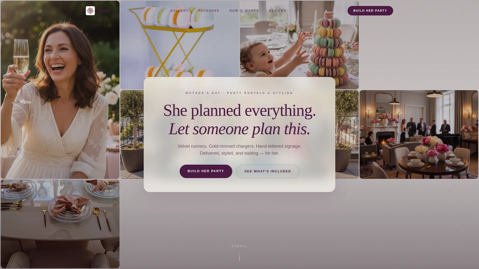 Mother's Day Party Rental Landing Page Template