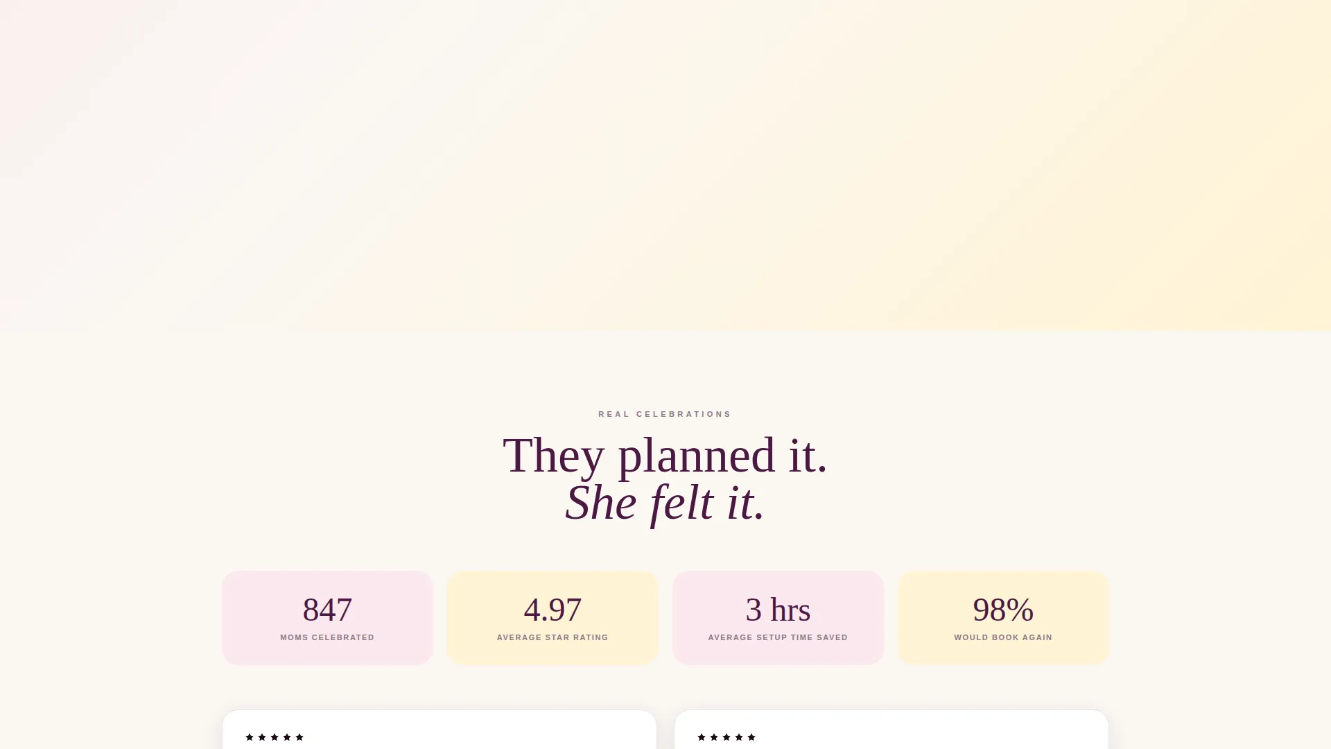 Mother's Day Party Rental Landing Page Template