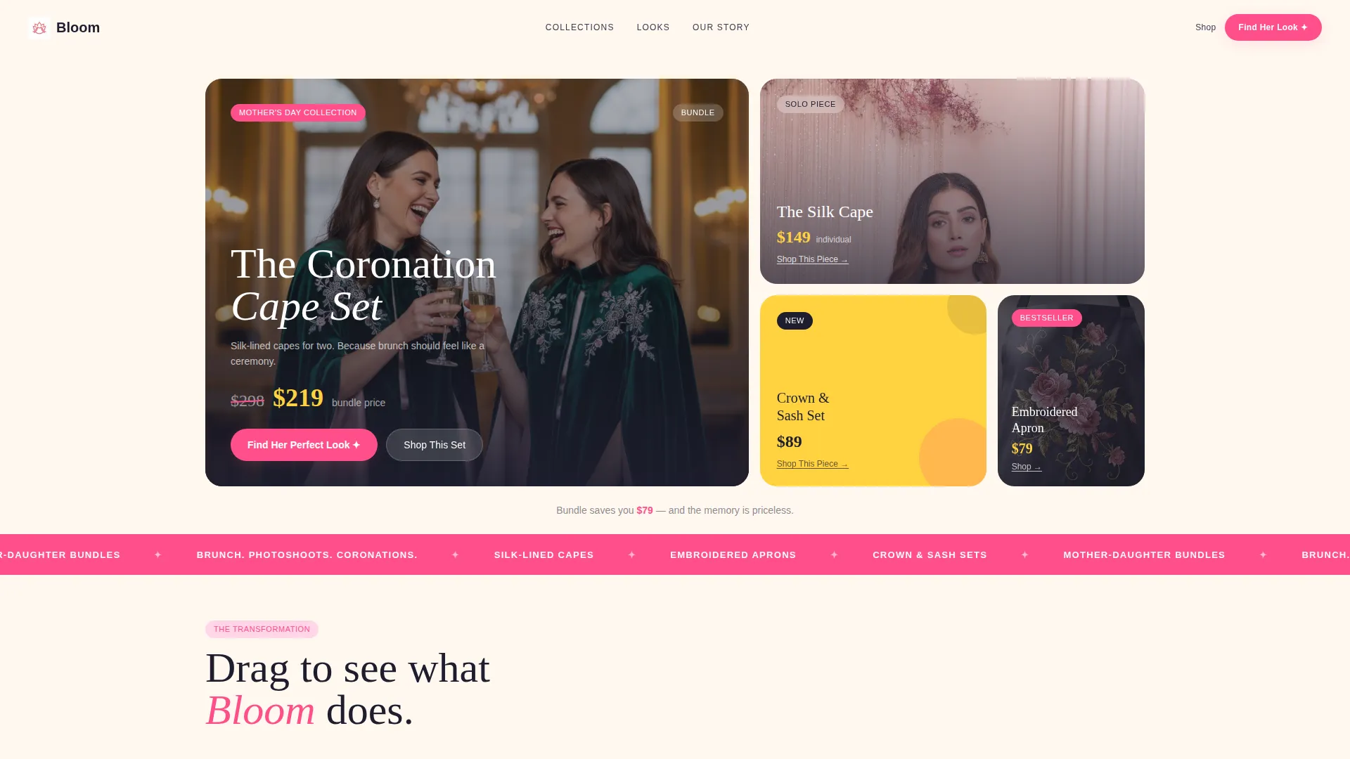 Luxe Mother-Daughter Boutique Landing Page Template