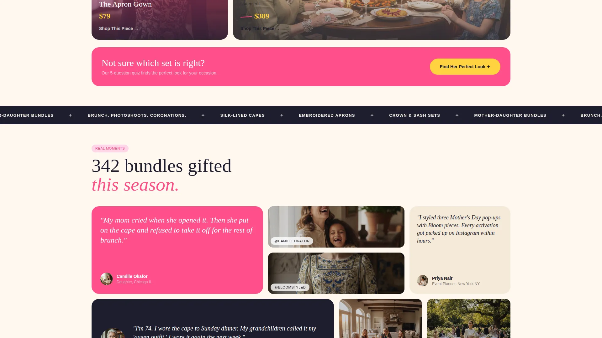 Luxe Mother-Daughter Boutique Landing Page Template