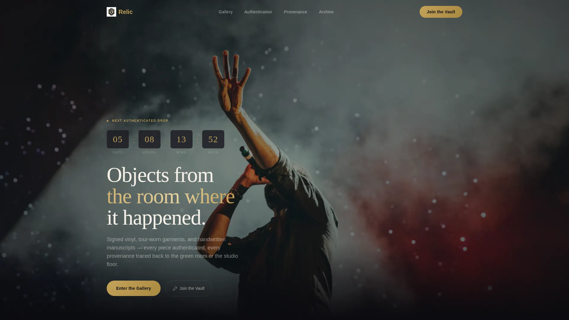 Music Memorabilia Landing Page Template