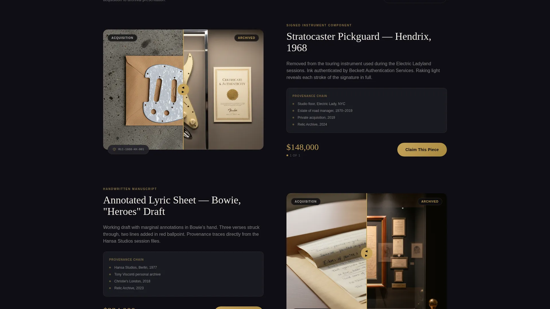 Music Memorabilia Landing Page Template