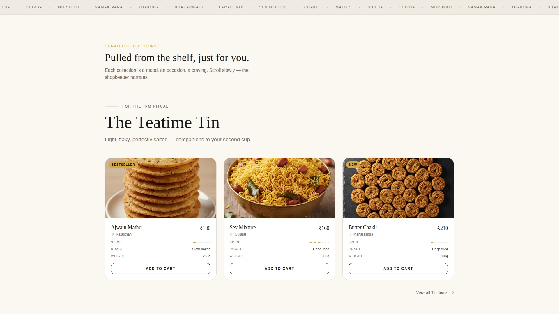 Artisan Snack Landing Page Template for Indian Retail