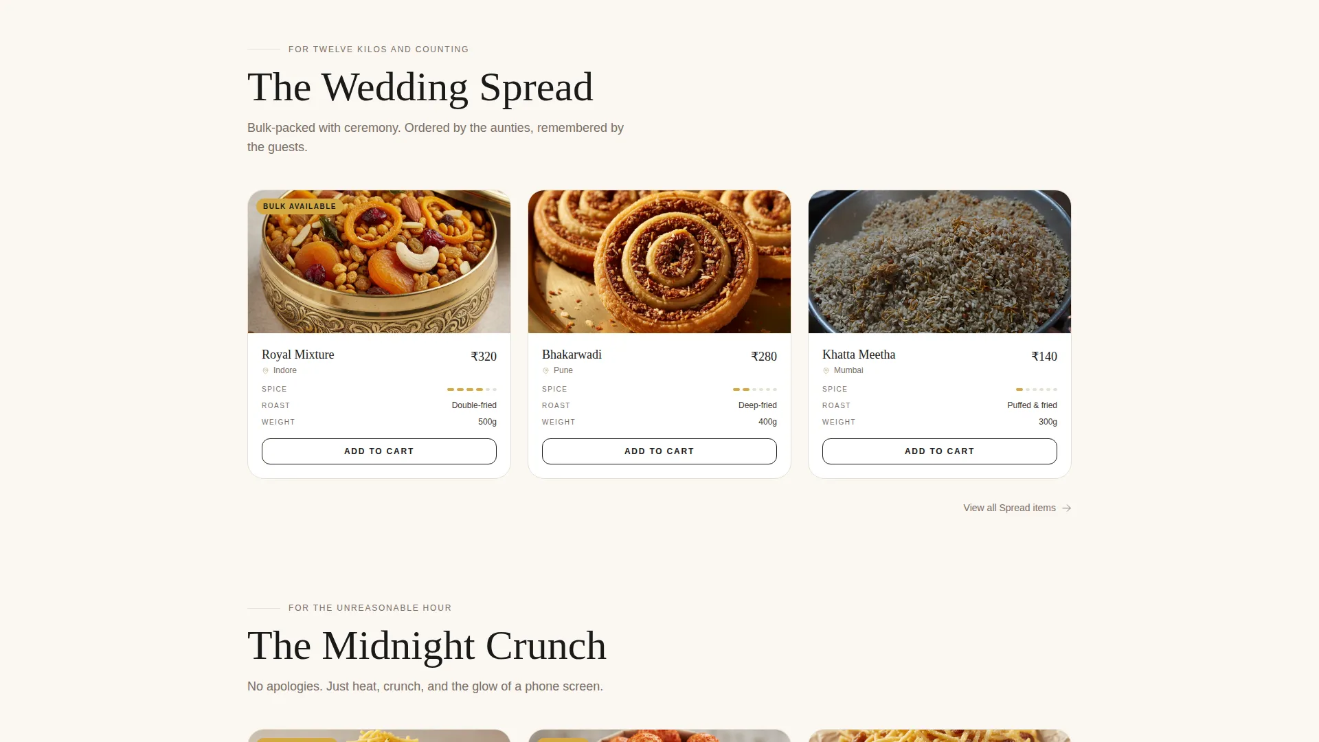 Artisan Snack Landing Page Template for Indian Retail