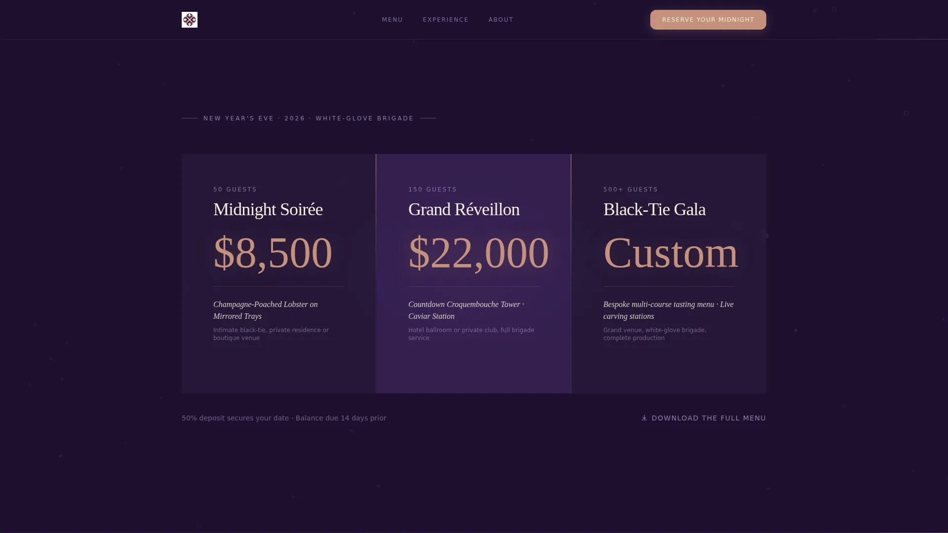 Luxe Catering Landing Page Template