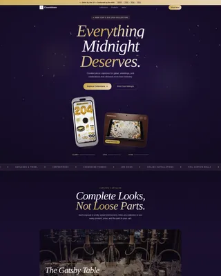New Year's Eve Decoration Store Landing Page