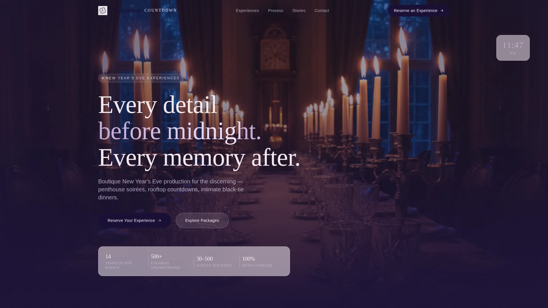 Opulent New Year's Eve Landing Page Template