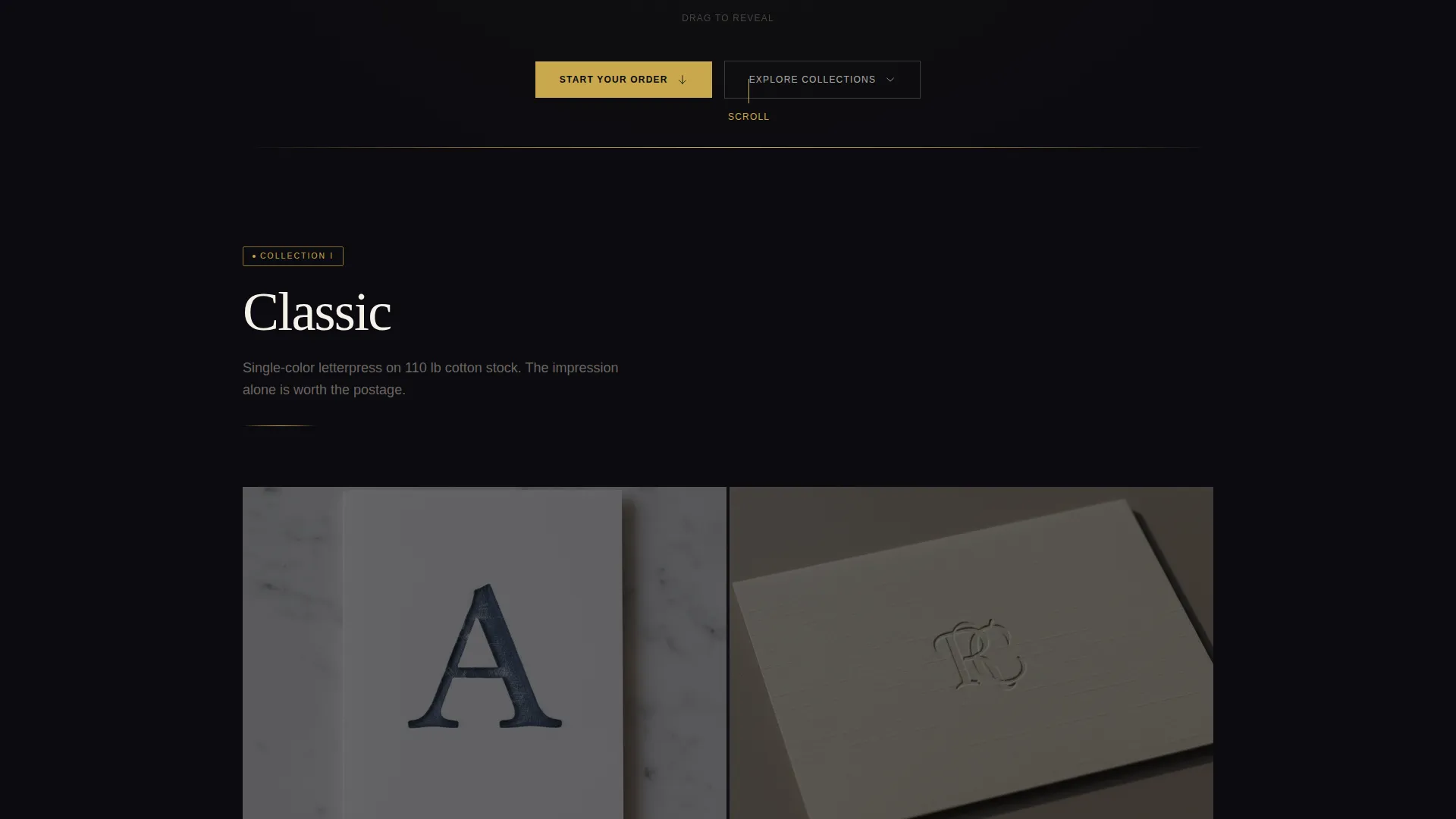 Luxe Letterpress Landing Page Template for Stationery