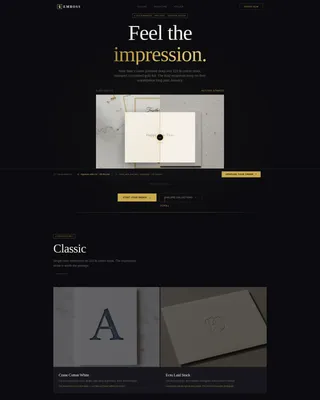 Luxe Letterpress Landing Page Template for Stationery