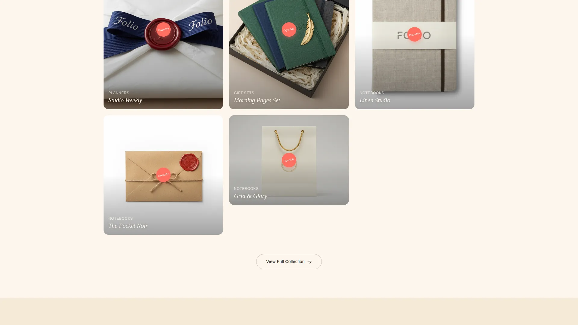 Luxe Notebooks & Planners Store Landing Page