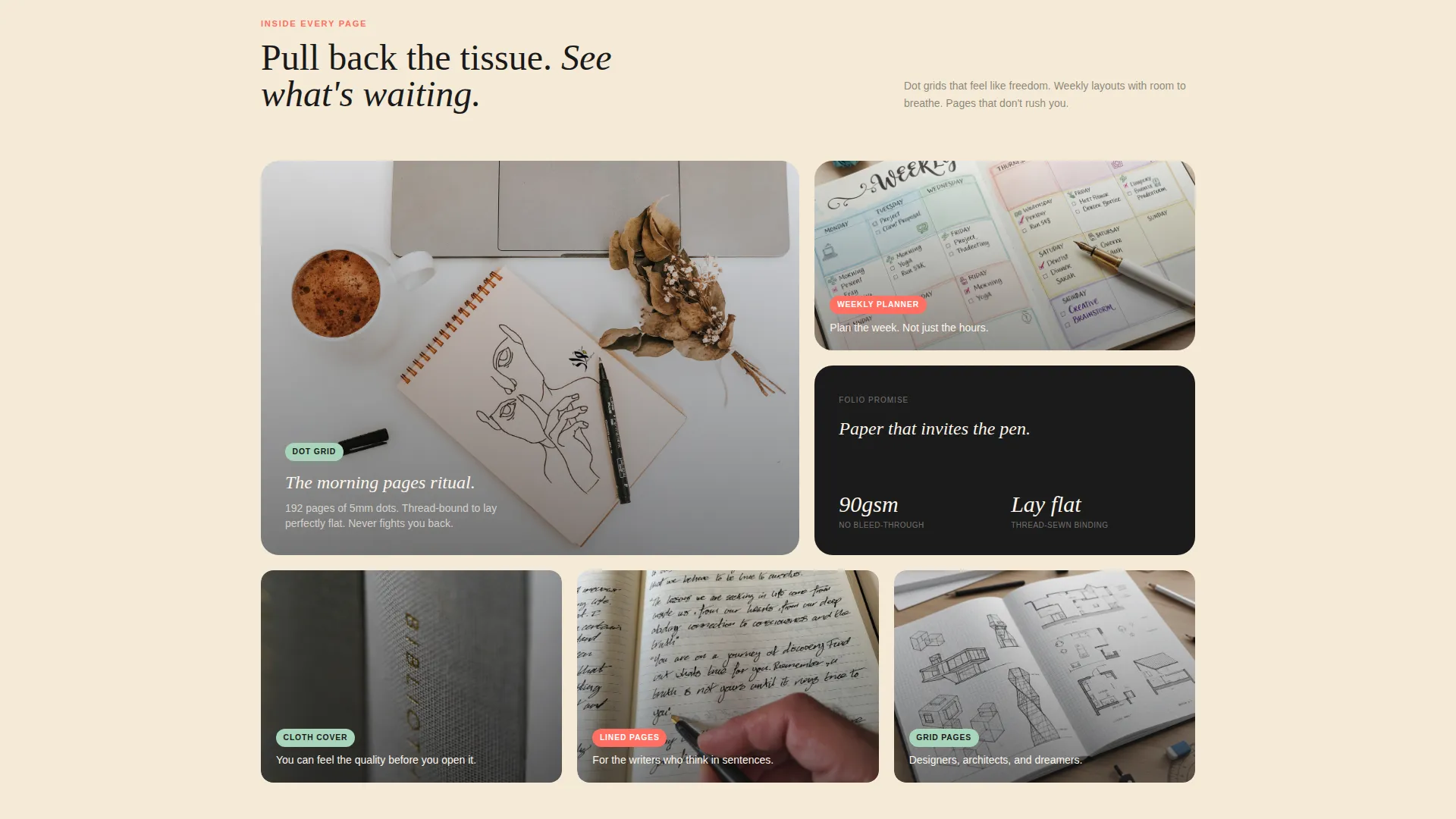 Luxe Notebooks & Planners Store Landing Page