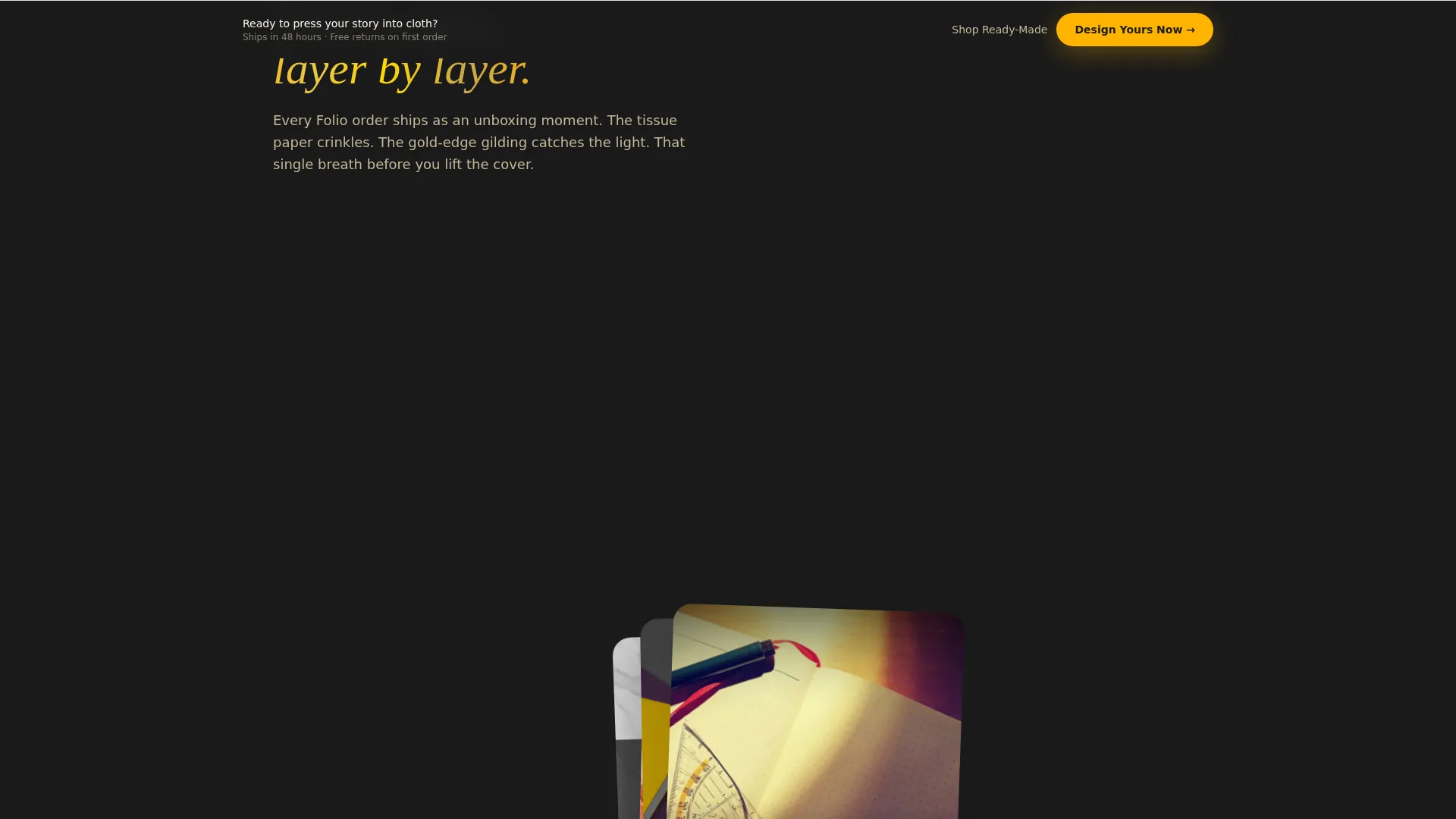 Luxe Notebooks Landing Page Template for Print-on-Demand