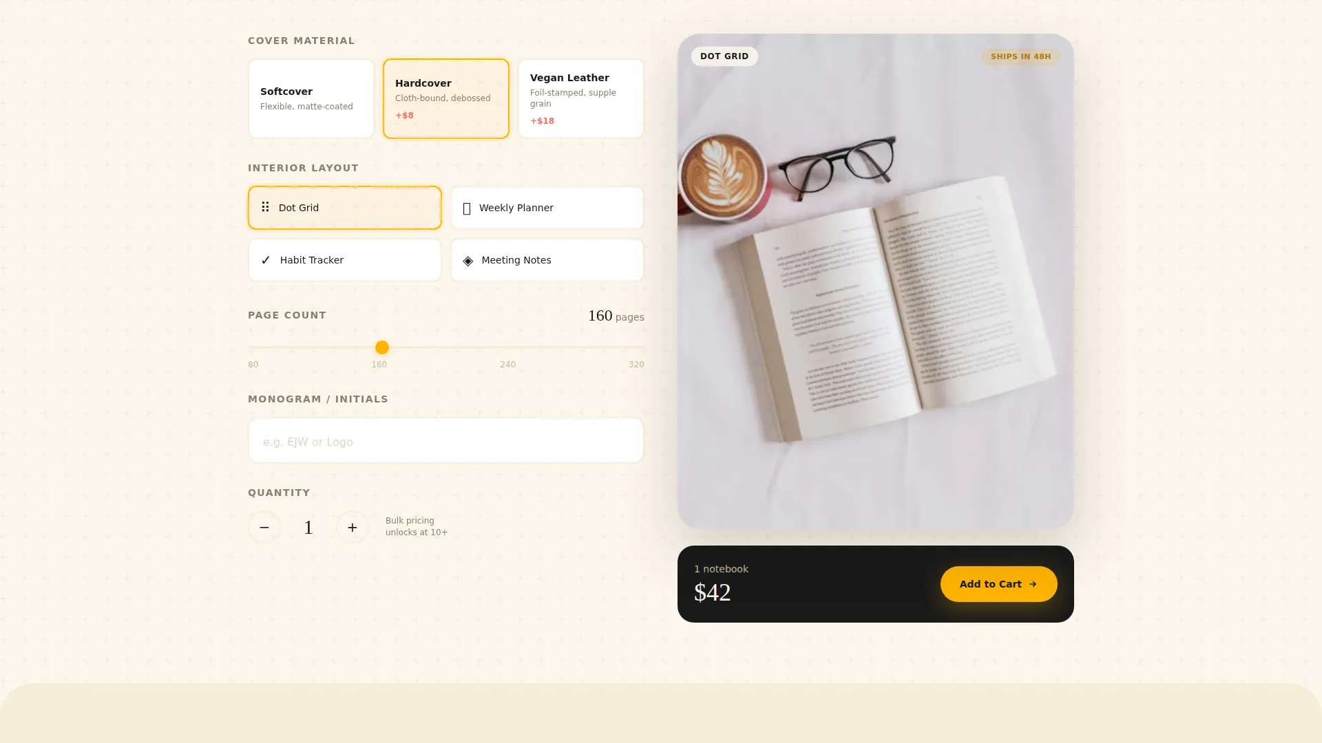Luxe Notebooks Landing Page Template for Print-on-Demand