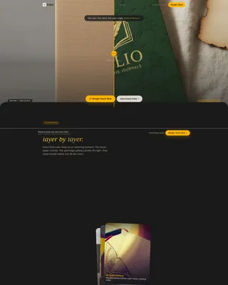 Luxe Notebooks Landing Page Template for Print-on-Demand