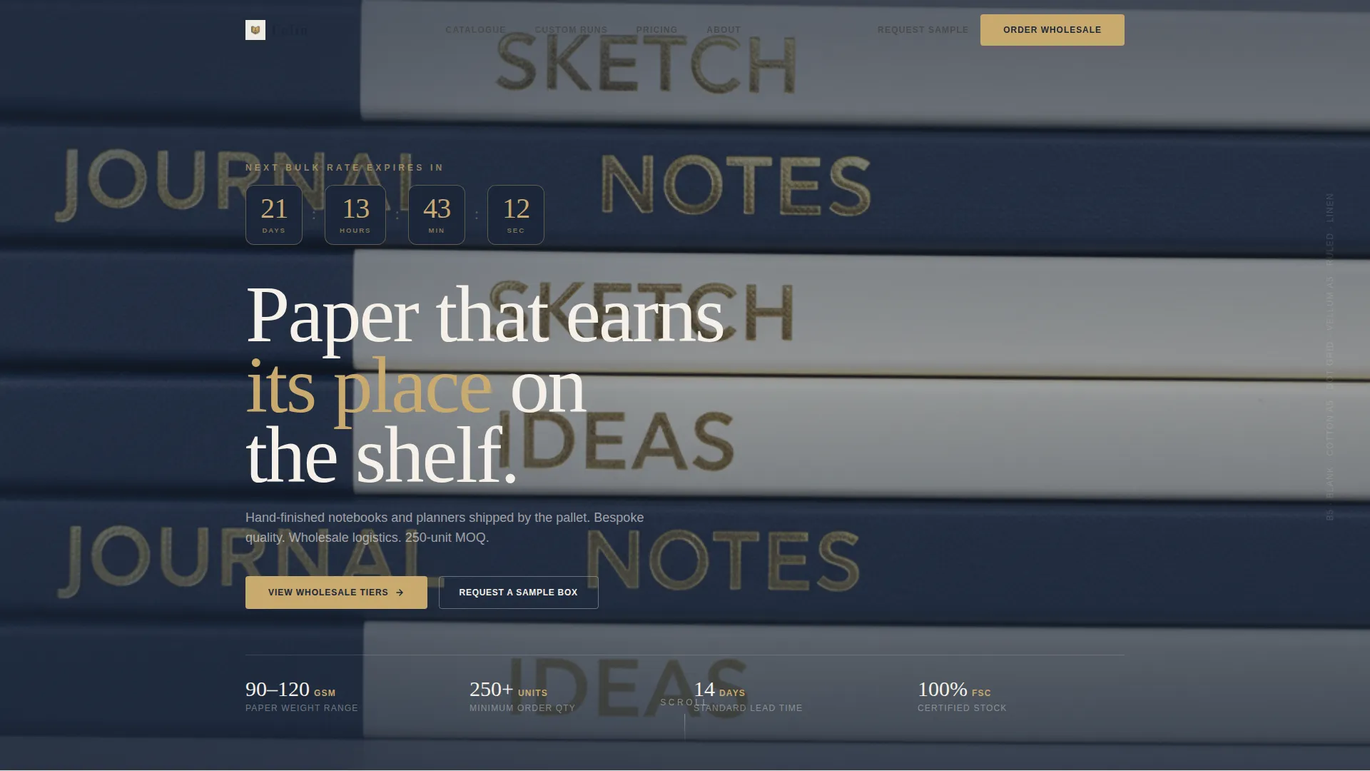 Wholesale Notebooks & Planners Landing Page Template
