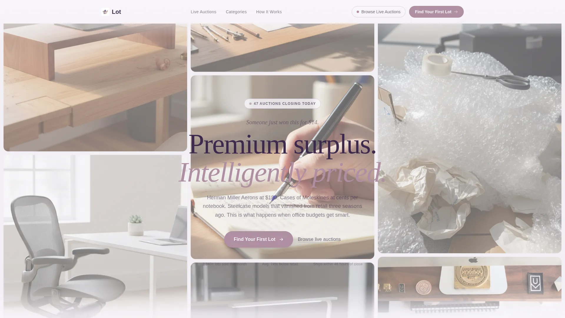 Office Supplies Auction Landing Page Template