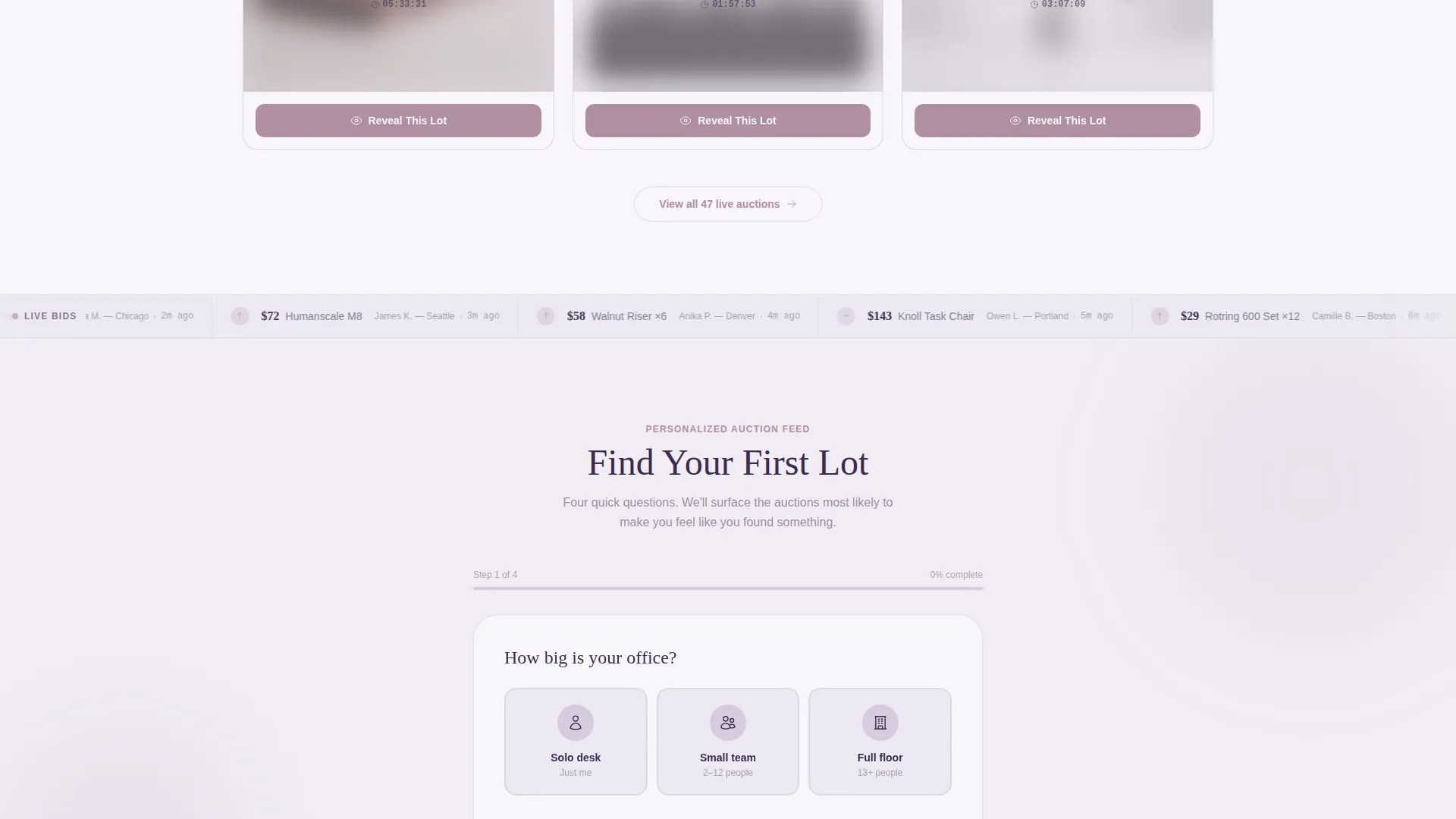 Office Supplies Auction Landing Page Template