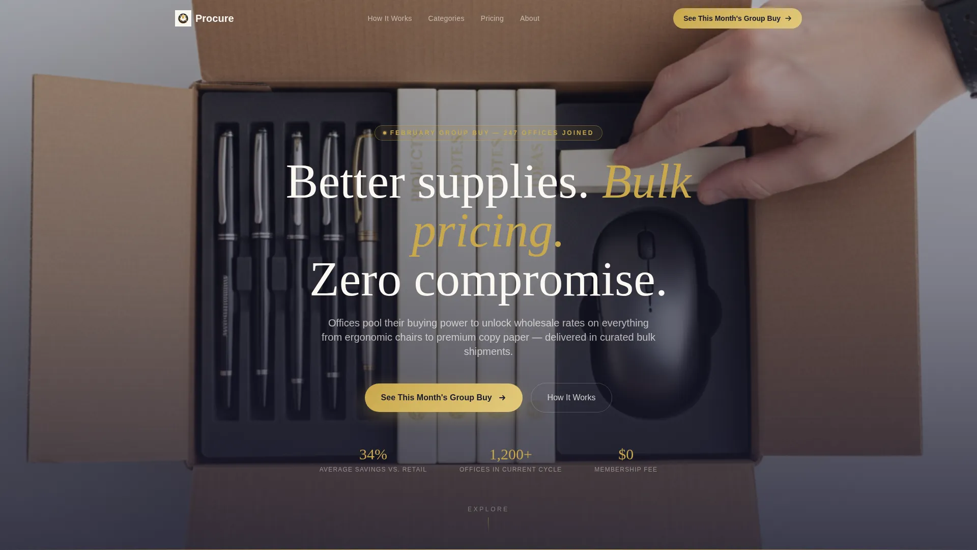 Wholesale Office Supplies Group Buy Landing Page