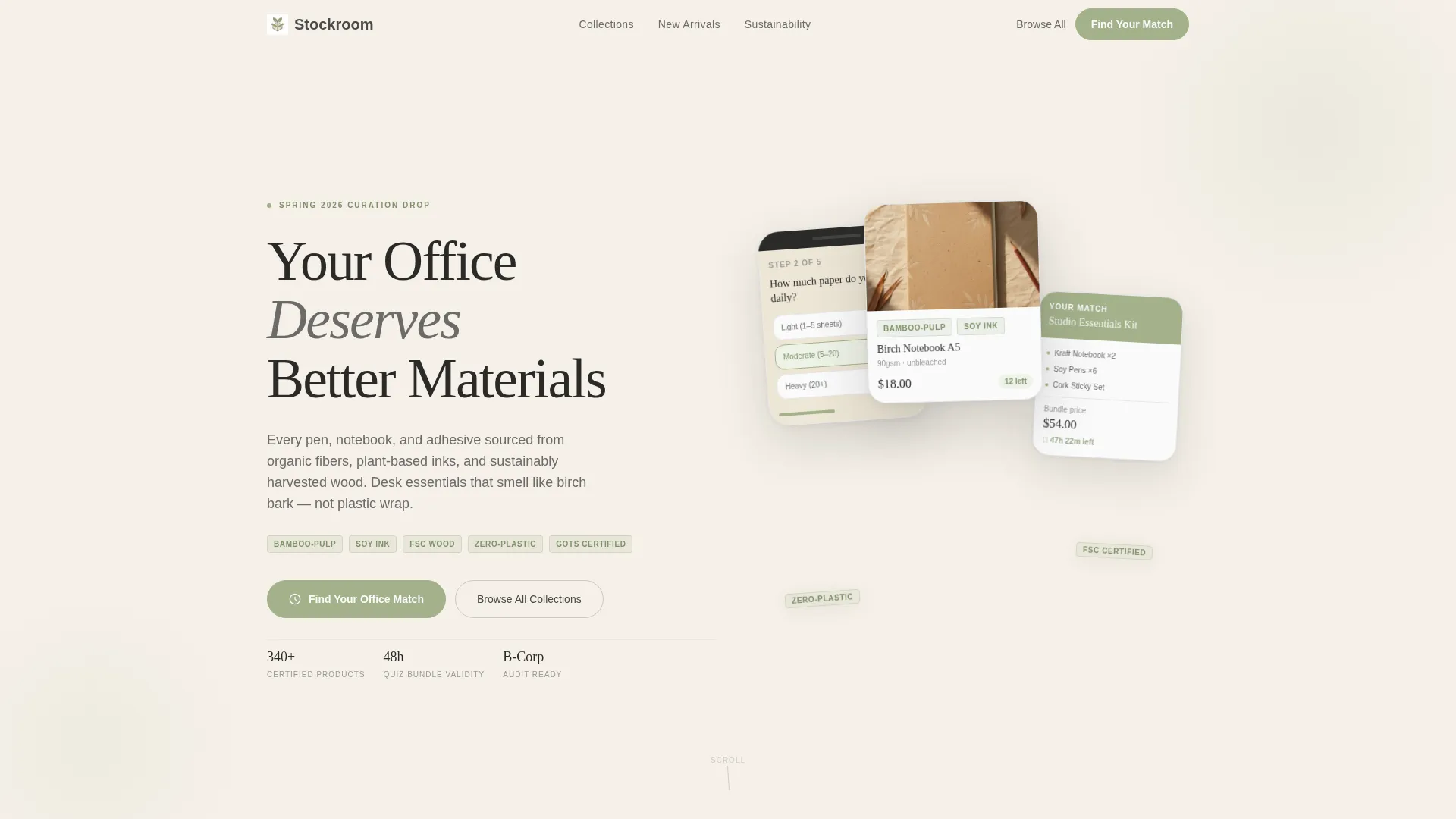 Sustainable Office Supplies Landing Page Template