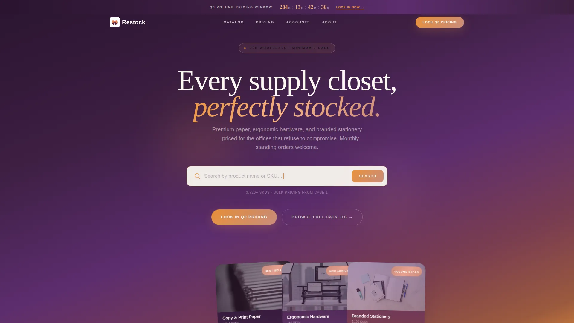 B2B Office Supplies Wholesale Landing Page Template