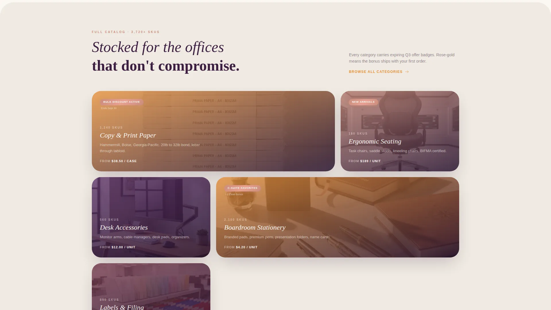 B2B Office Supplies Wholesale Landing Page Template