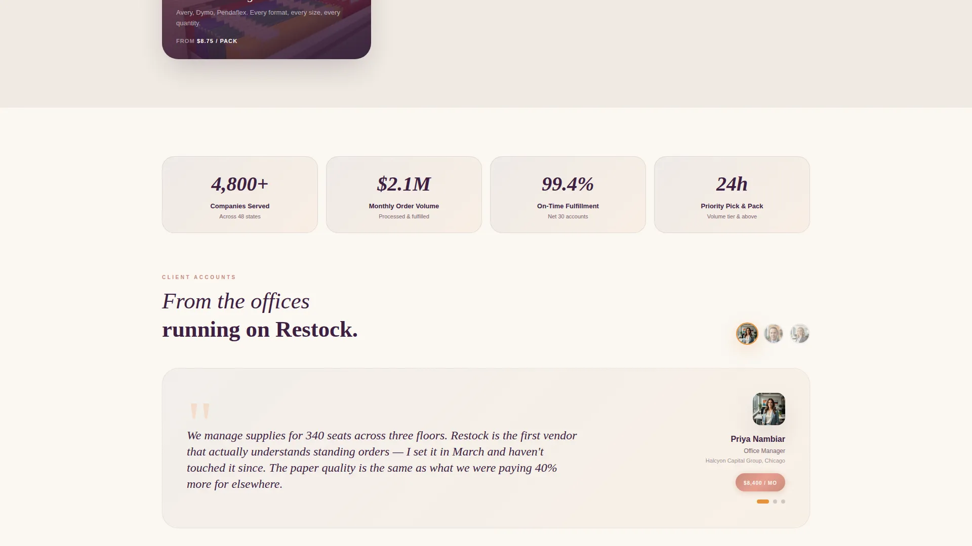 B2B Office Supplies Wholesale Landing Page Template