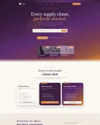 B2B Office Supplies Wholesale Landing Page Template